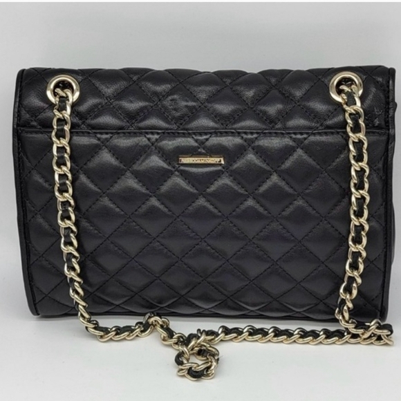 NWT Rebecca Minkoff large Quilted Affair Black Gold - Picture 7 of 11